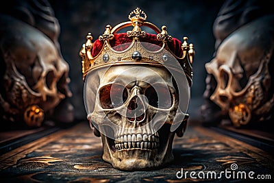 vampire head wear a king crown Stock Photo