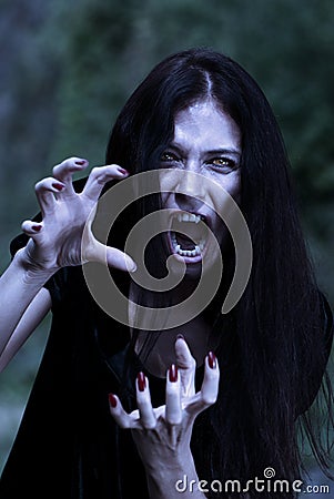 Vampire at a moonlight Stock Photo