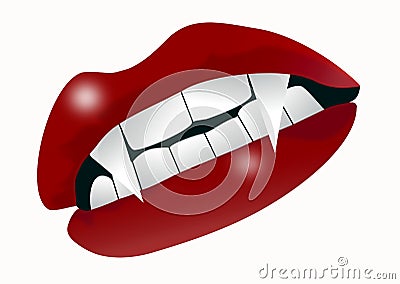 Vampire mouth Cartoon Illustration