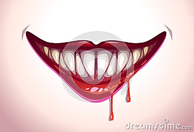 Vampire mouth illustration. Vector Illustration