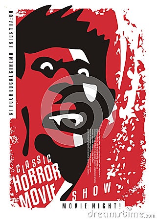 Vampire movies retro cinema poster design Vector Illustration
