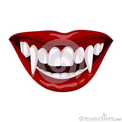 Vampire open mouth icon, horror teeth symbol Vector Illustration