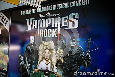 Vampire Rocks poster Editorial Stock Photo