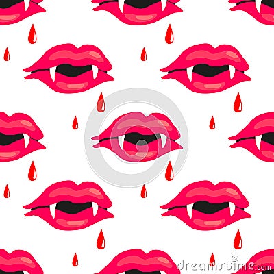 Vampire lips seamless vector Vector Illustration