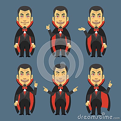 Vampire Shows and Indicates Vector Illustration