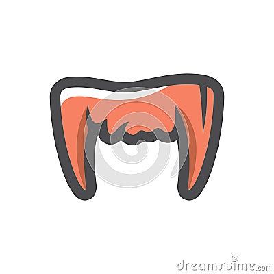 Vampire Teeth Halloween Vector icon Cartoon illustration. Vector Illustration
