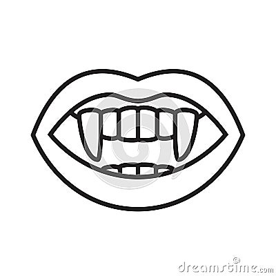 Tooth fangs, Vampire teeth icon vector illustration for graphic and web design Vector Illustration