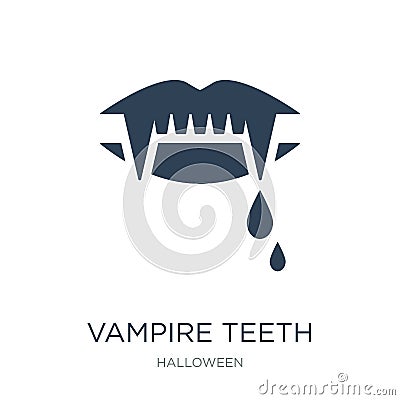 vampire teeth icon in trendy design style. vampire teeth icon isolated on white background. vampire teeth vector icon simple and Vector Illustration