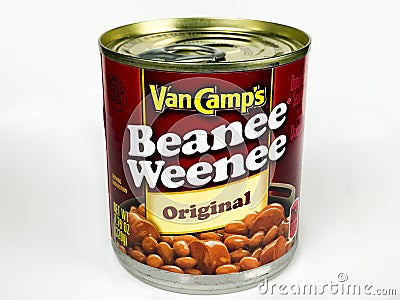 Van Camp`s Beanee Weenee Franks and Beans Editorial Stock Photo