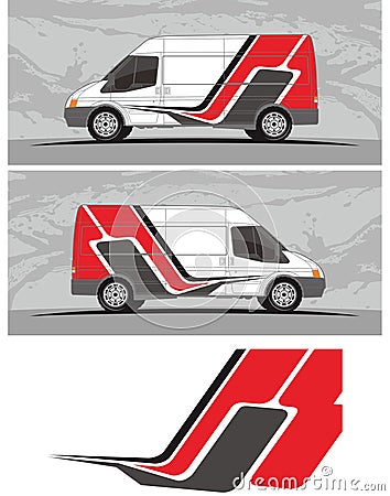 Van car and vehicle decal Graphics Kit designs Vector Illustration