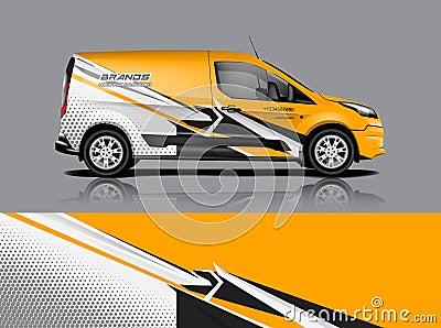 Van car Wrap design for company Vector Illustration