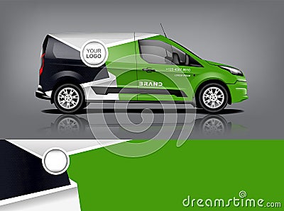 Van car Wrap design for company Vector Illustration