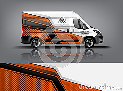 Van car Wrap design for company Vector Illustration