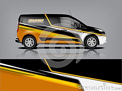 Van car Wrap design for company Vector Illustration