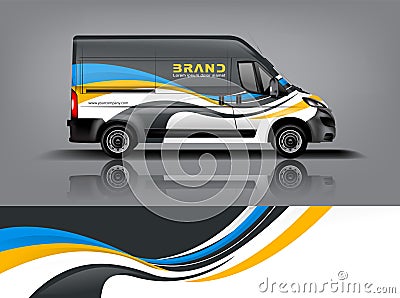 Van car Wrap design for company Vector Illustration