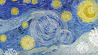 Van Gogh`s The Starry Night coronavirus pandemic remix banner Stock Photo