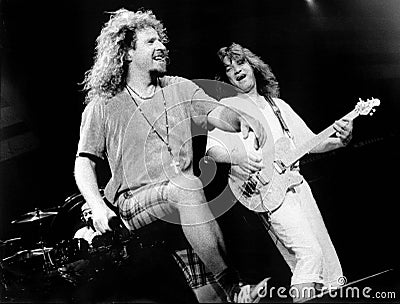 Van Halen Sammy Hagar, Eddie and Alex Van Halen Live at the Centrum, Worcester, MA 1995 by Eric L. Johnson Photography Editorial Stock Photo