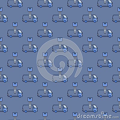 Van Hire vector Rental blue seamless pattern Vector Illustration