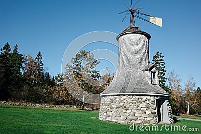 The Van Horne Estate Windmill on Ministers Island, New Brunswick, Canada Stock Photo