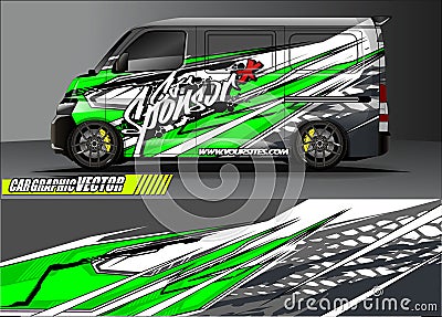 Van livery graphic vector. abstract grunge background design for vehicle vinyl wrap and car branding Vector Illustration