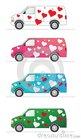 Van of love Cartoon Illustration