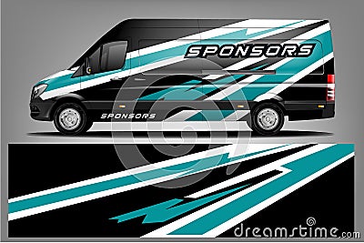 Van wrap design. Wrap, sticker and decal design Stock Photo