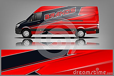 Van Wrap Livery design. Ready print wrap design for Van. - Vector Vector Illustration