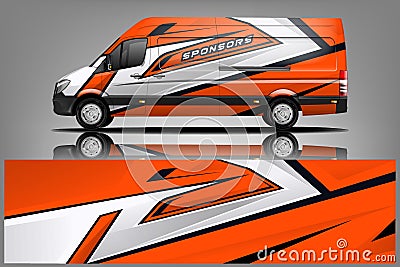 Van Wrap Livery design. Ready print wrap design for Van. - Vector Stock Photo