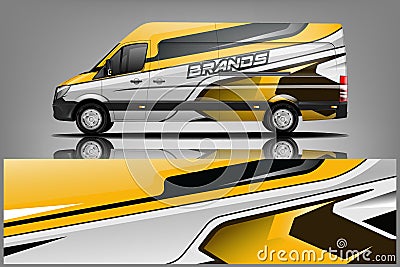 Van Wrap Livery design. Ready print wrap design for Van. - Vector Vector Illustration