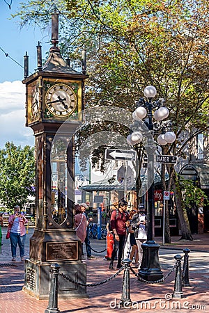 Historic steam powered clock in Gastown, Vancouver Editorial Stock Photo