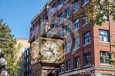 Historic steam powered clock in Gastown, Vancouver Editorial Stock Photo