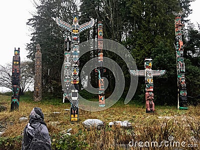 Vancouver, Canada - December 26th, 2016: A young tourist admires Editorial Stock Photo