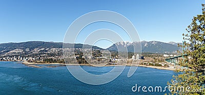 VANCOUVER, CANADA - February 25, 2019: Vancouver skyline panorama of West Vancouver Editorial Stock Photo