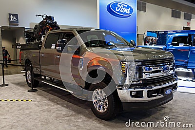 Vancouver, Canada - March 2019 : Ford F350, taken at 2019 Vancouver Auto Show Editorial Stock Photo