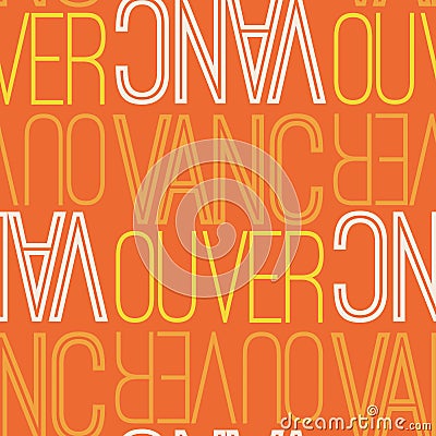 Vancouver, canada seamless pattern Vector Illustration