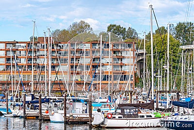 Boatyard on Granville Island, Vancouver Editorial Stock Photo