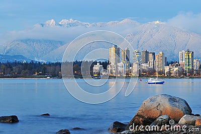 Vancouver cityscape and grouse mountain Stock Photo