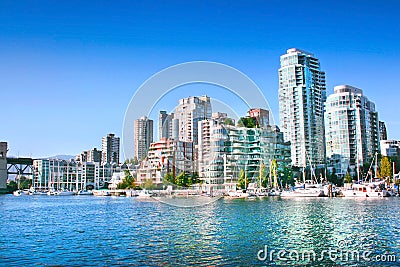 Vancouver downtown skyline at False Creek, British Columbia, Canada Stock Photo