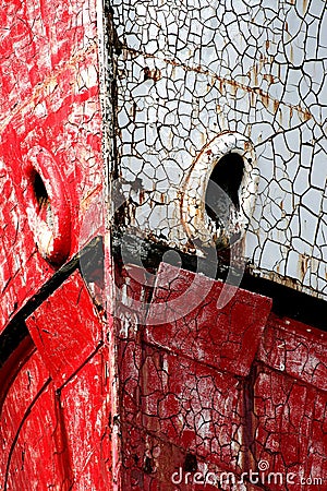 Vancouver Island, Bow of Rusting Boat Stock Photo