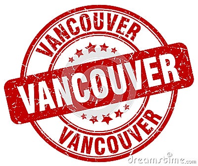 Vancouver red grunge round vintage stamp Vector Illustration