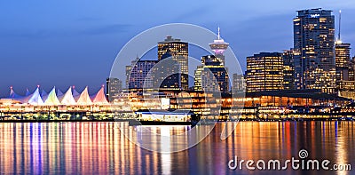 Vancouver Skyline as seen from Stanley Park Editorial Stock Photo