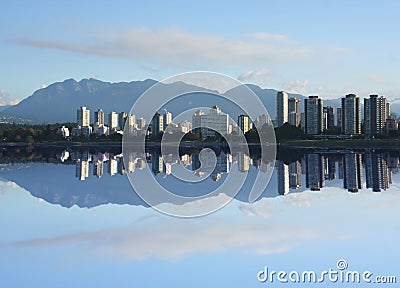 Vancouver Skyline reflected Stock Photo