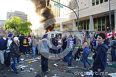 2011 Vancouver Stanley Cup riot Editorial Stock Photo