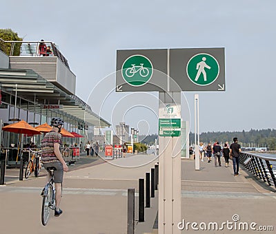 Vancouver Waterfront Boardwalk Editorial Stock Photo
