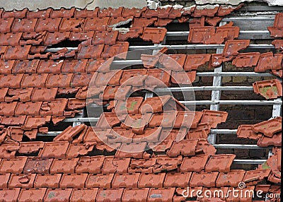 Vandalized Roof Stock Photo