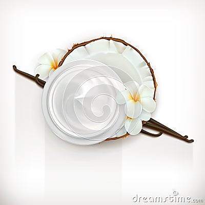 Vanilla care cream Vector Illustration