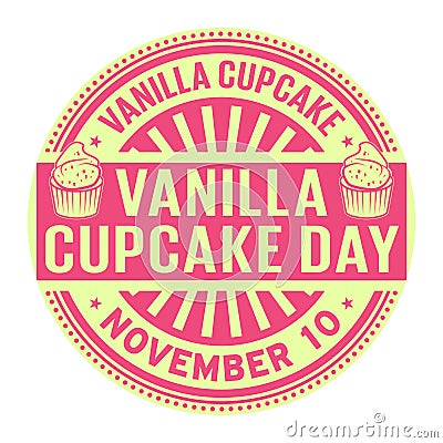 Vanilla Cupcake Day, November 10 Vector Illustration