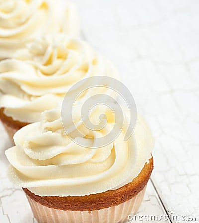 Vanilla Cupcakes Stock Photo