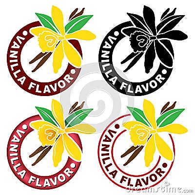 Vanilla Flavor Seal / Mark Vector Illustration