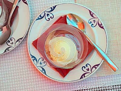 vanilla flavored ice cream Stock Photo